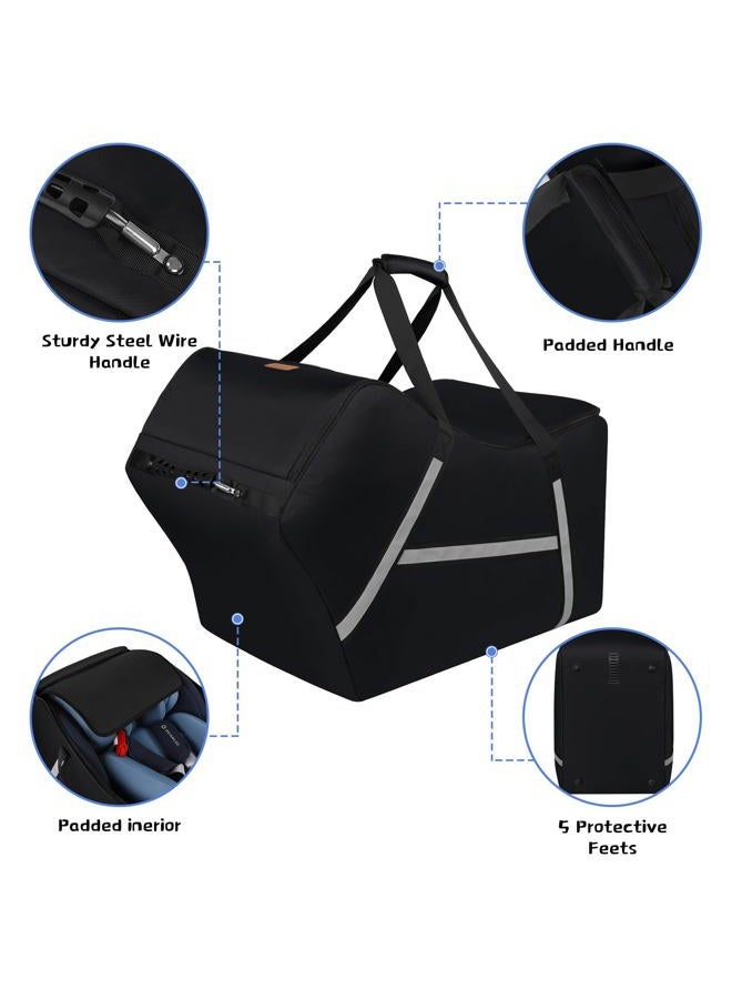SINVICKO Infant Car Seat Travel Bag For Airplane Compatible With All Nuna Pipa And Base,Chicco Keyfit 30 Base, Padded Bags Air Travel,Car Gate Check Side Pocket, Black - Image 2
