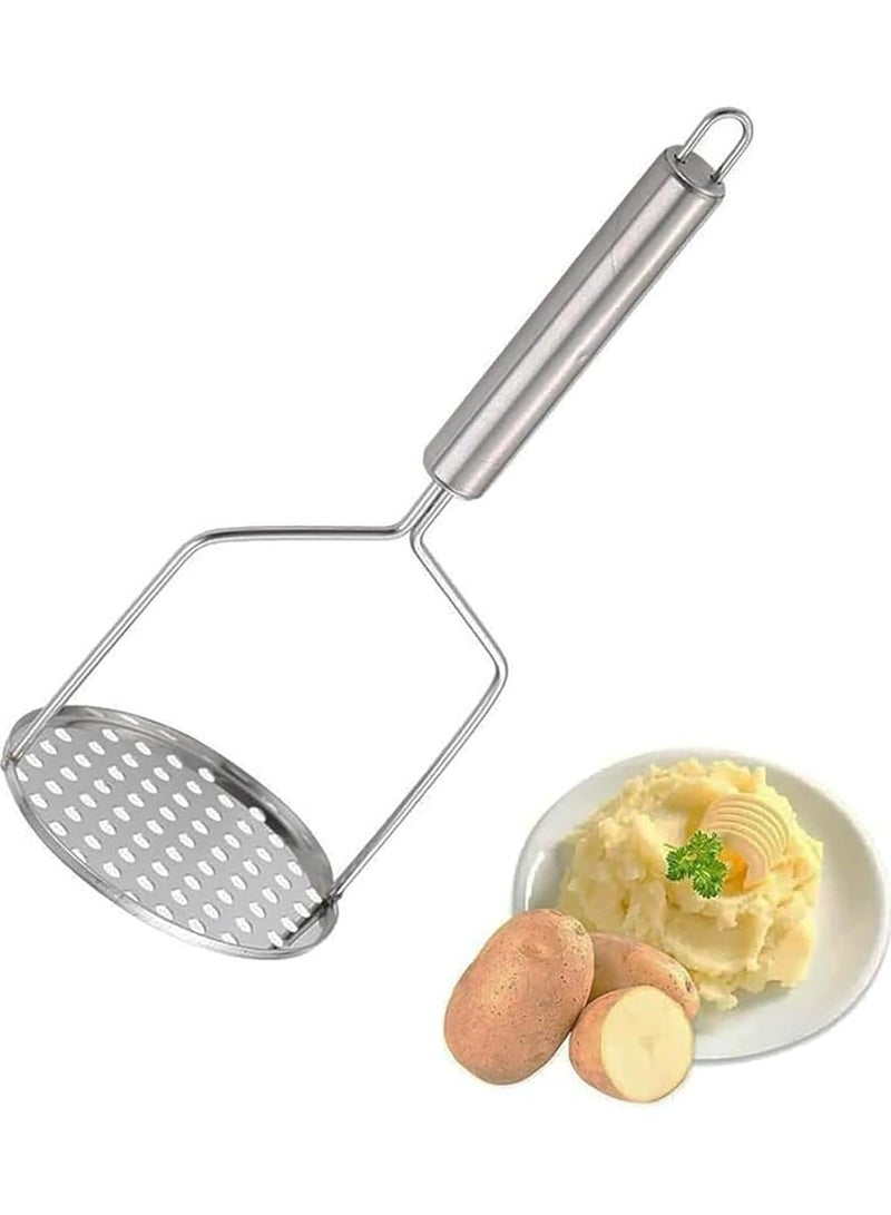 أوزيغالور هرّاسة بطاطس من الفولاذ المقاوم للصدأ شديدة التحمل - يدوية الشكل مستديرة الشكل، أداة مطبخ متعددة الاستخدامات - Image 1