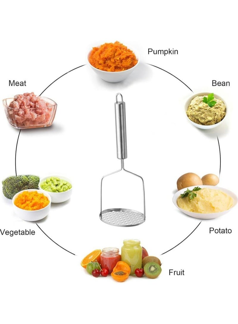 أوزيغالور هرّاسة بطاطس من الفولاذ المقاوم للصدأ شديدة التحمل - يدوية الشكل مستديرة الشكل، أداة مطبخ متعددة الاستخدامات - Image 3