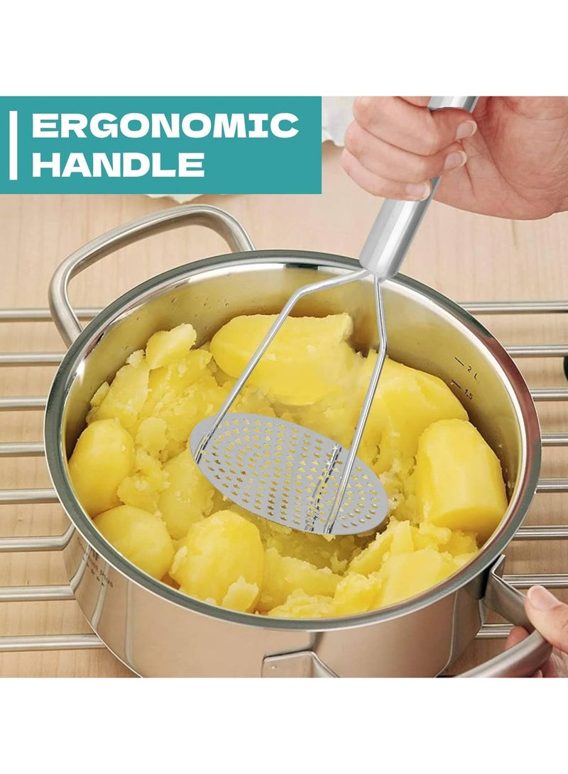 أوزيغالور هرّاسة بطاطس من الفولاذ المقاوم للصدأ شديدة التحمل - يدوية الشكل مستديرة الشكل، أداة مطبخ متعددة الاستخدامات - Image 4