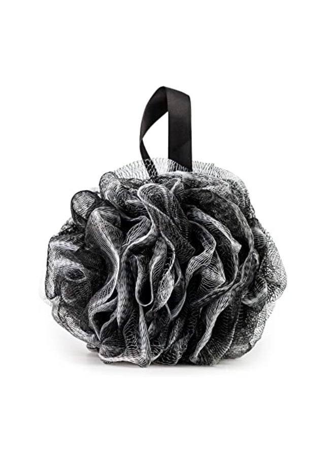 Pete & Pedro Pete Pedro Loofah Sponge Pouf Bath Shower Tool Light Gentle Exfoliator Skin Scrubber Helps with Lather Exfoliating Dermis Black Mesh Body Shower Accessories As Seen on Shark Tank - Image 1