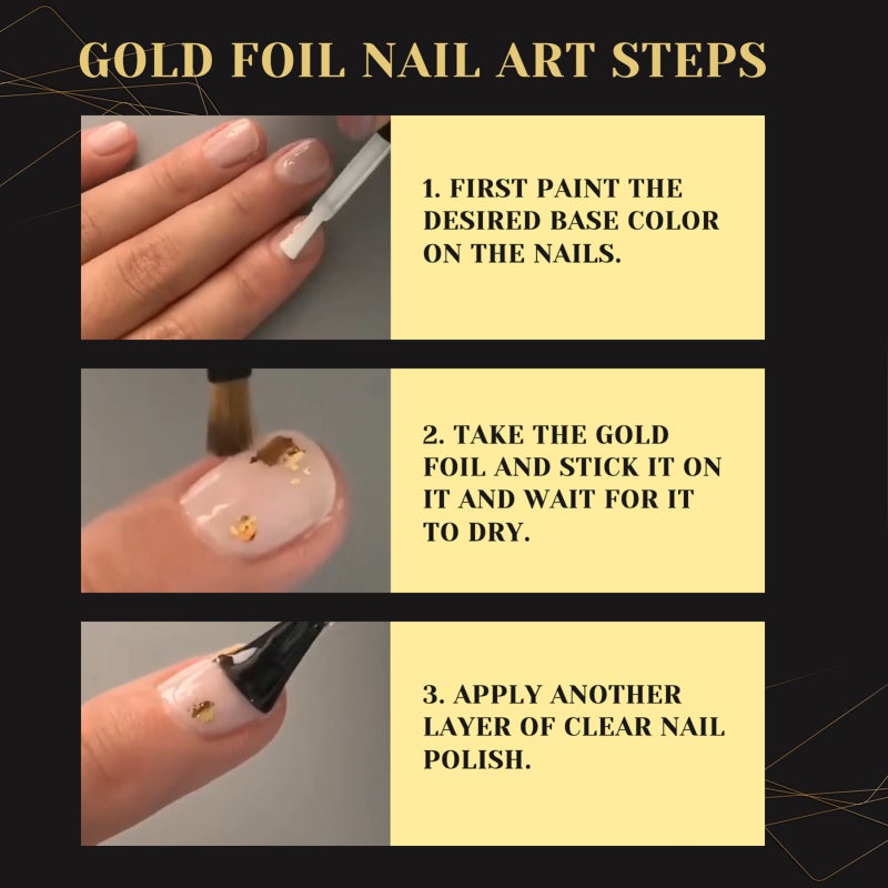 EELHOE Gold Foil Flakes 10Pcs Bag Imitation Metallic Foil Flakes for Resin Jewelry Making - Shiny Texture Effect for Nails Art Painting Home Decoration Crafts - Image 2