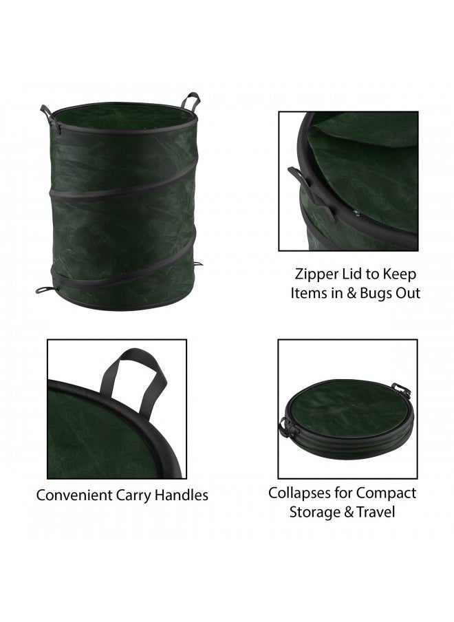Trademark Global Happy Camper Pop-up Trash Bin 75-5568 Green