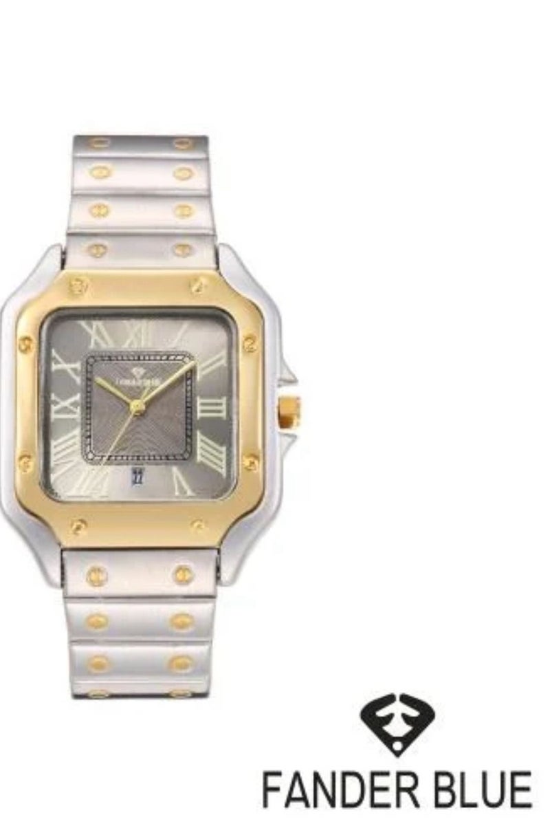 Fander Blue Men's Watch with Steel Strap and Grey Dial