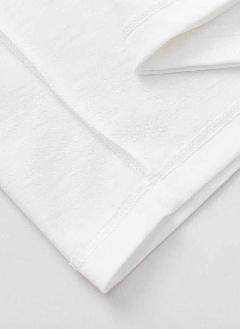 Balabala White Toddler Unisex Round v-neck short-sleeved T-shirt  | Best Price UAE