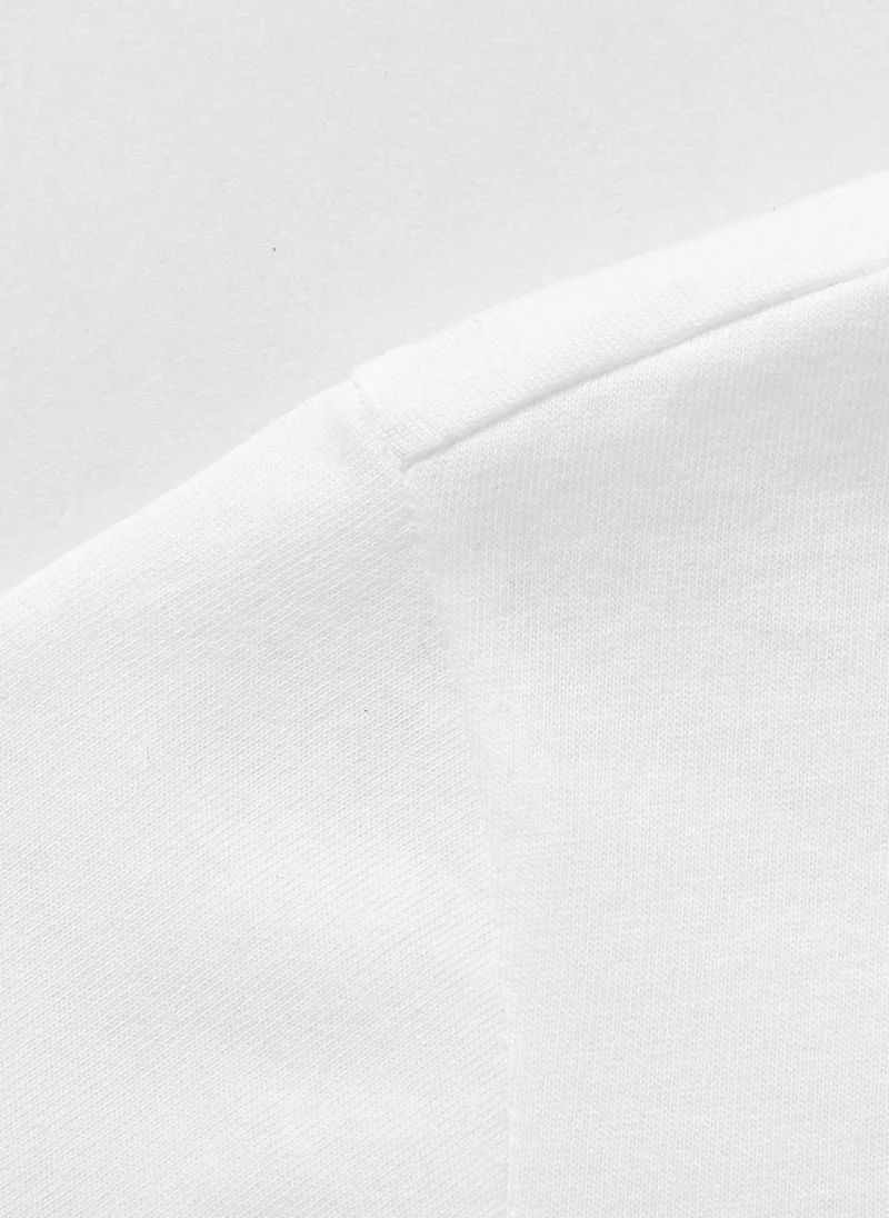 Balabala White Toddler Unisex Round v-neck short-sleeved T-shirt  | Best Price UAE