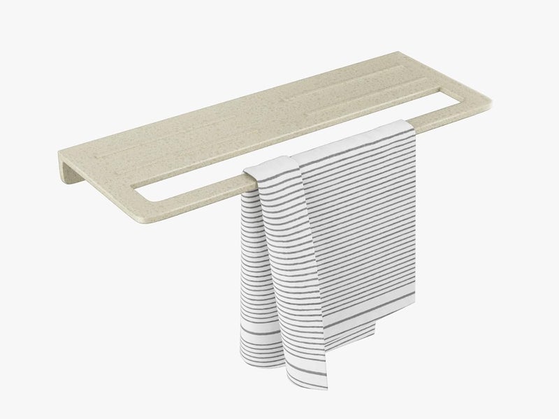 RAYNO Towel Rack with Towel Holder Towel Hanger for Bathroom Napkin Stand for Bathroom Accessories Wall-Mount Towel Holder (Cream, Towel Shelf) - Image 2