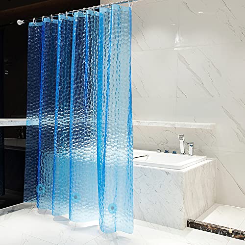 Bostofy Waterproof EVA Thick Shower Curtain Liner with Heavy Duty 3 Bottom Magnets for Shower Stall, Bathtubs, 3D Pebble Pattern, 72 x 72,12 Hooks - Image 1