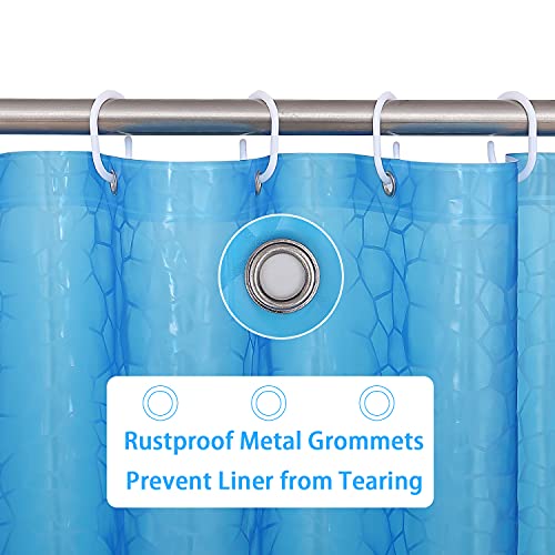 Bostofy Waterproof EVA Thick Shower Curtain Liner with Heavy Duty 3 Bottom Magnets for Shower Stall, Bathtubs, 3D Pebble Pattern, 72 x 72,12 Hooks - Image 5