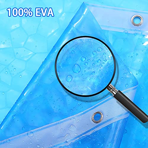 Bostofy Waterproof EVA Thick Shower Curtain Liner with Heavy Duty 3 Bottom Magnets for Shower Stall, Bathtubs, 3D Pebble Pattern, 72 x 72,12 Hooks - Image 3