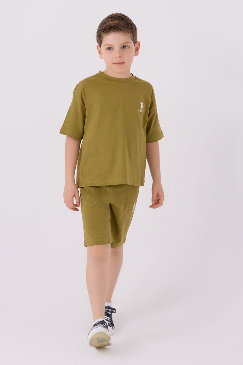 U.S. Polo Assn. Boys' Henna Green Bermuda Set  - Image 1