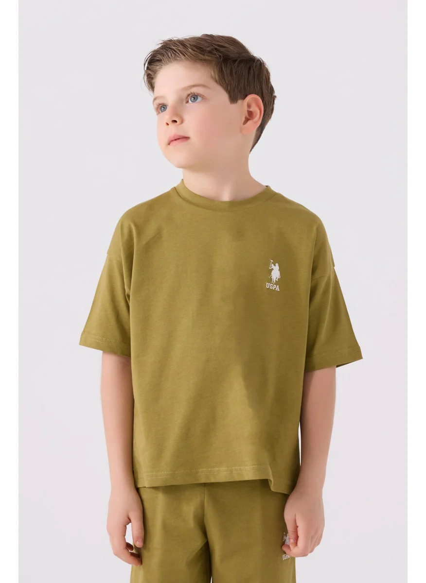 يو اس بولو اسن Boys' Henna Green Bermuda Set