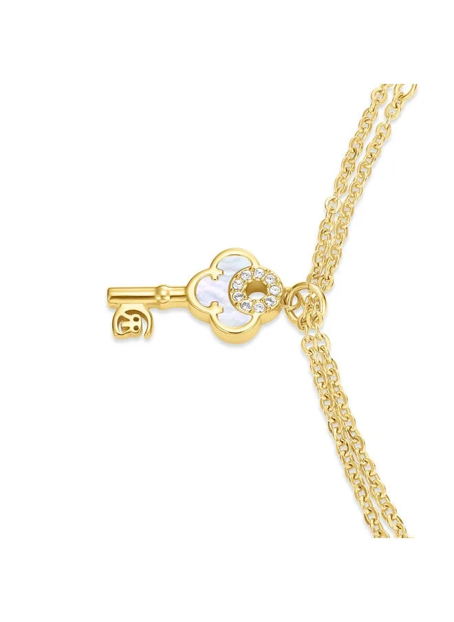 شيروتي 1881 Gabriella Gold Plated Small Necklace for Women with Crystals