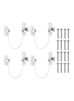 Oasisgalore 4PCs Window Restrictor Locks – Child Safety Security Lock with Screws and Keys (White)  - Image 1