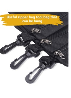 Excefore Tool Bags Canvas, Small or Heavy Duty Tool Organizer, Small Parts Tool Organizer Bag, Small Tool Bags with Zipper & Carabiner Clip, Tool Pouches For Men/Car/Motorcycle  - Image 3