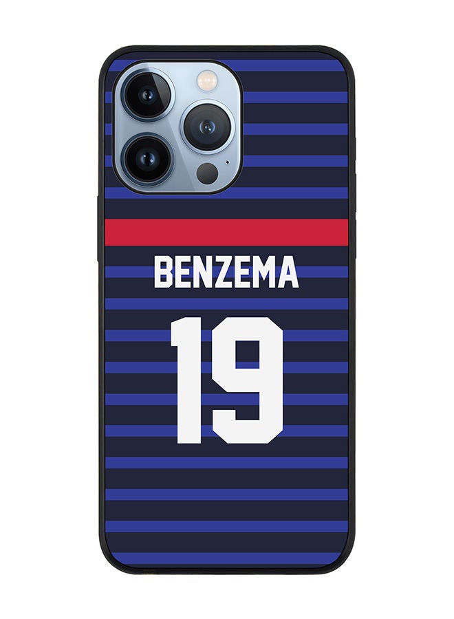 Stylizedd Rugged Black edge case for Apple iPhone 13 Pro Slim fit Soft Case Flexible Rubber Edges Anti Drop TPU Gel Thin Cover - Football Team - France Player Name - Benzema - Image 1