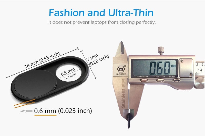 CloudValley Camera Cover Slide, 0.023Inch Ultra-Thin Black&White, Web Webcam Cover for MacBook air, Laptop, iMac, Desktop, PC, MacBook Pro, iPad, iPhone 8/7/6, Privacy Protection [2 Packs] - Image 3