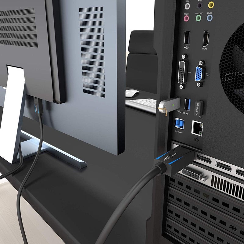 KabelDirekt – كابل DisplayPort 4K و8K، 240 هرتز – 5 متر – متوفر بأطوال 1-5 متر – كابل DP لجميع توصيلات DisplayPort (DP 1.4، يحقق 8K@60 هرتز على أجهزة الكمبيوتر الشخصية وأجهزة الكمبيوتر المحمولة وشاشات الألعاب، أسود) - Image 5