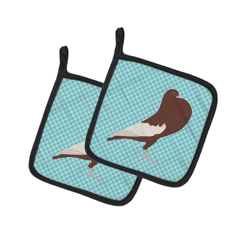 كارولينز تريجرس حامل أواني بطبعة حمام البوتر الإنجليزي ونقش مربعات - قطعتان - Image 1