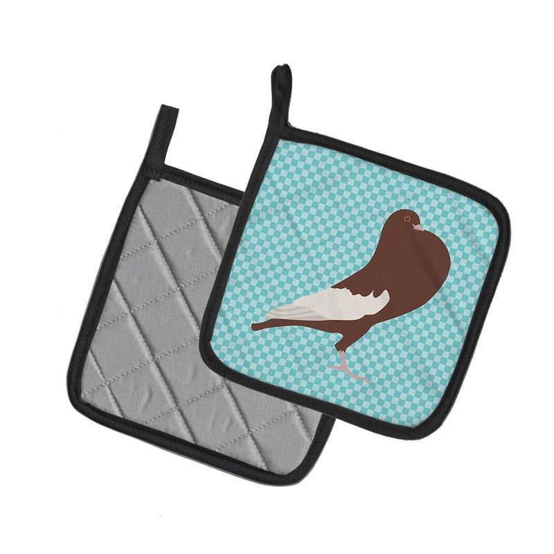 كارولينز تريجرس حامل أواني بطبعة حمام البوتر الإنجليزي ونقش مربعات - قطعتان - Image 2