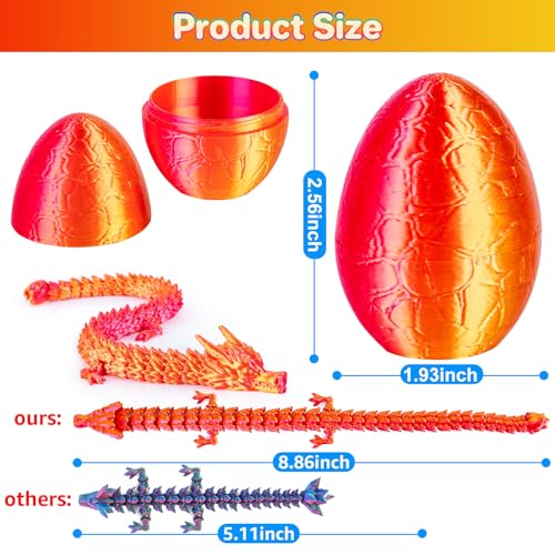 3Dgenius 12Pcs 3D Printed Dragon Eggs Mini Dragon Eggs with 886inch Dragon Inside 3D Printed Toys Dragon Toys for Kid Adults Easter Home Decor 12Pack - Image 5