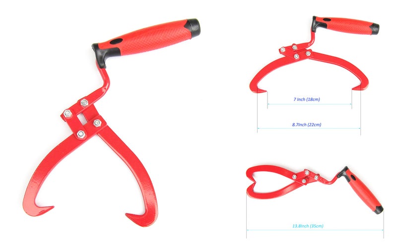 FITOOL 7 Inches (180MM) Log Tongs, Log Carrier, Log Lifting Hook, Timber's Tongs for Lifing Logs, Total Length 13.8 Inches - Image 5