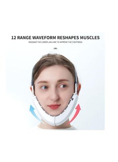 Double Chin Reducing Machine, Beauty Belt with Facial Lifting Device, Portable Intelligent V-Shaped Face Massager with Blue Light, 6 Facial Massage Modes, and 12 Intensity Levels.