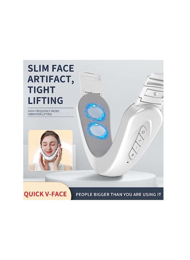 Generic - Double Chin Reducing Machine, Beauty Belt with Facial Lifting Device, Portable Intelligent V-Shaped Face Massager with Blue Light, 6 Facial Massage Modes, and 12 Intensity Levels. - Image 1
