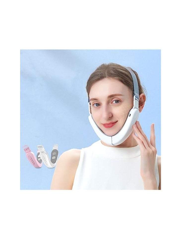 Generic - Double Chin Reducing Machine, Beauty Belt with Facial Lifting Device, Portable Intelligent V-Shaped Face Massager with Blue Light, 6 Facial Massage Modes, and 12 Intensity Levels. - Image 1