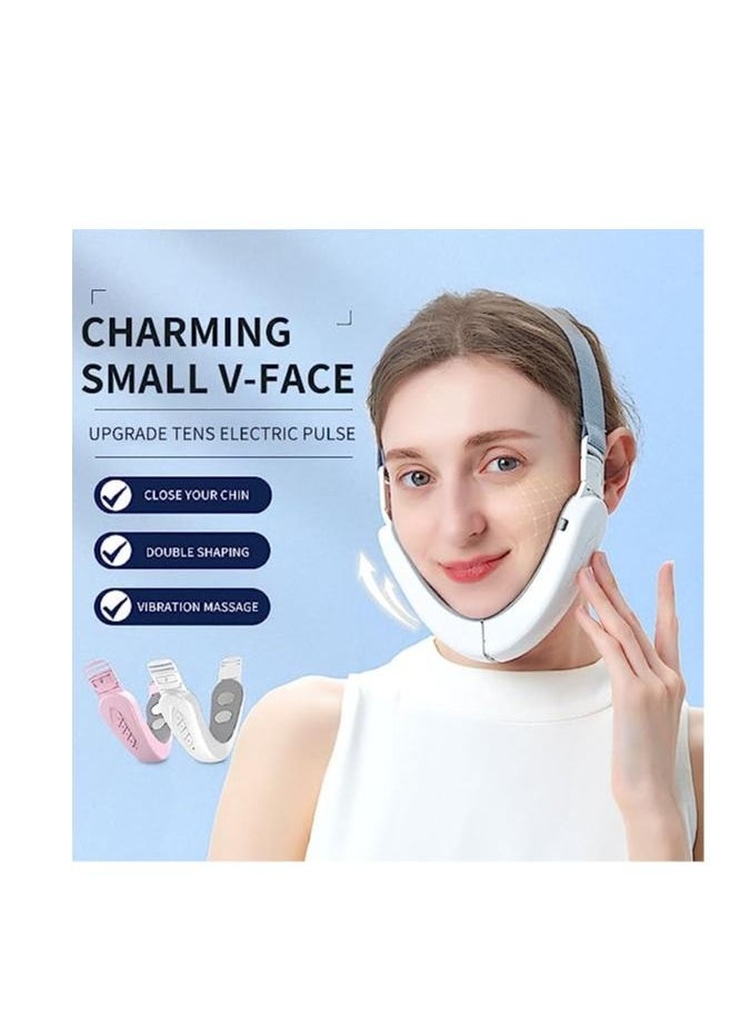 Generic - Double Chin Reducing Machine, Beauty Belt with Facial Lifting Device, Portable Intelligent V-Shaped Face Massager with Blue Light, 6 Facial Massage Modes, and 12 Intensity Levels. - Image 1