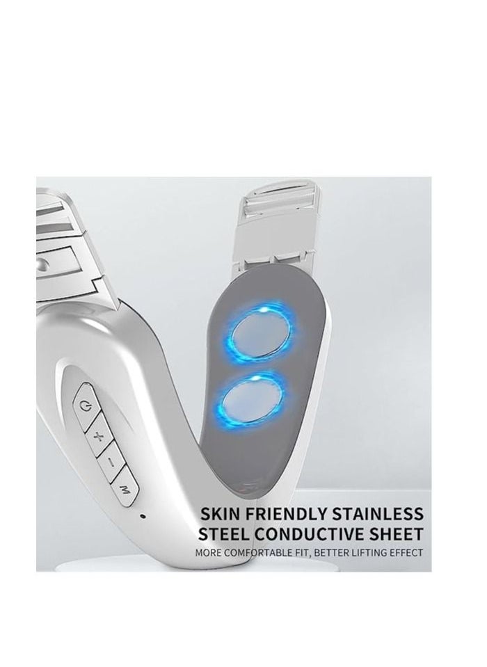 Generic - Double Chin Reducing Machine, Beauty Belt with Facial Lifting Device, Portable Intelligent V-Shaped Face Massager with Blue Light, 6 Facial Massage Modes, and 12 Intensity Levels. - Image 1