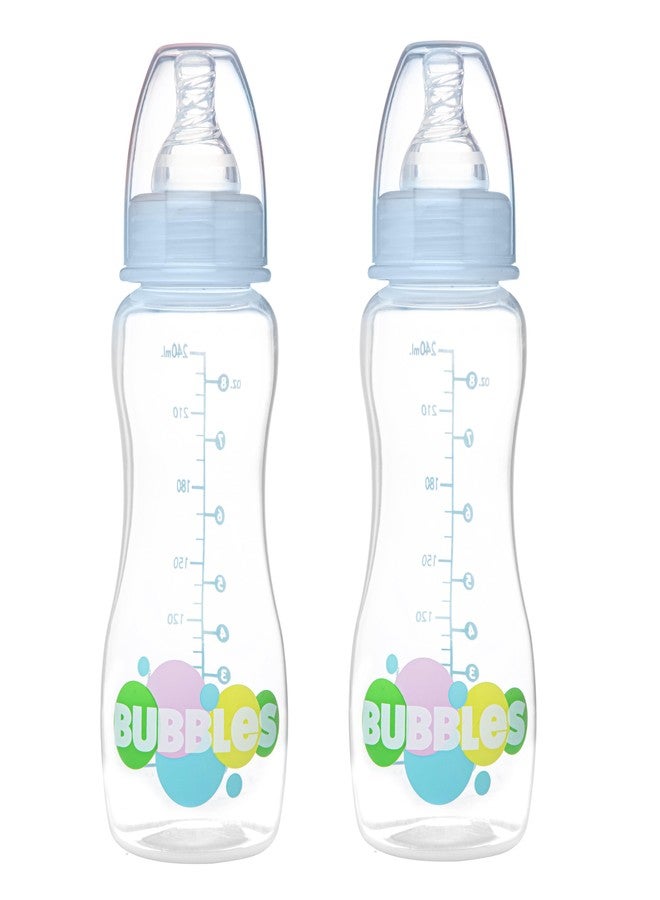 بابلز زجاجة رضاعة أساسية مضادة للمغص من بابلز، ذات عنق رفيع/عادي، سعة 250 مل (عبوة من قطعتين)، مناسبة للأطفال حديثي الولادة/الرضع/الأطفال الصغار حتى عمر 3 سنوات، مع حلمة إضافية. - Image 2