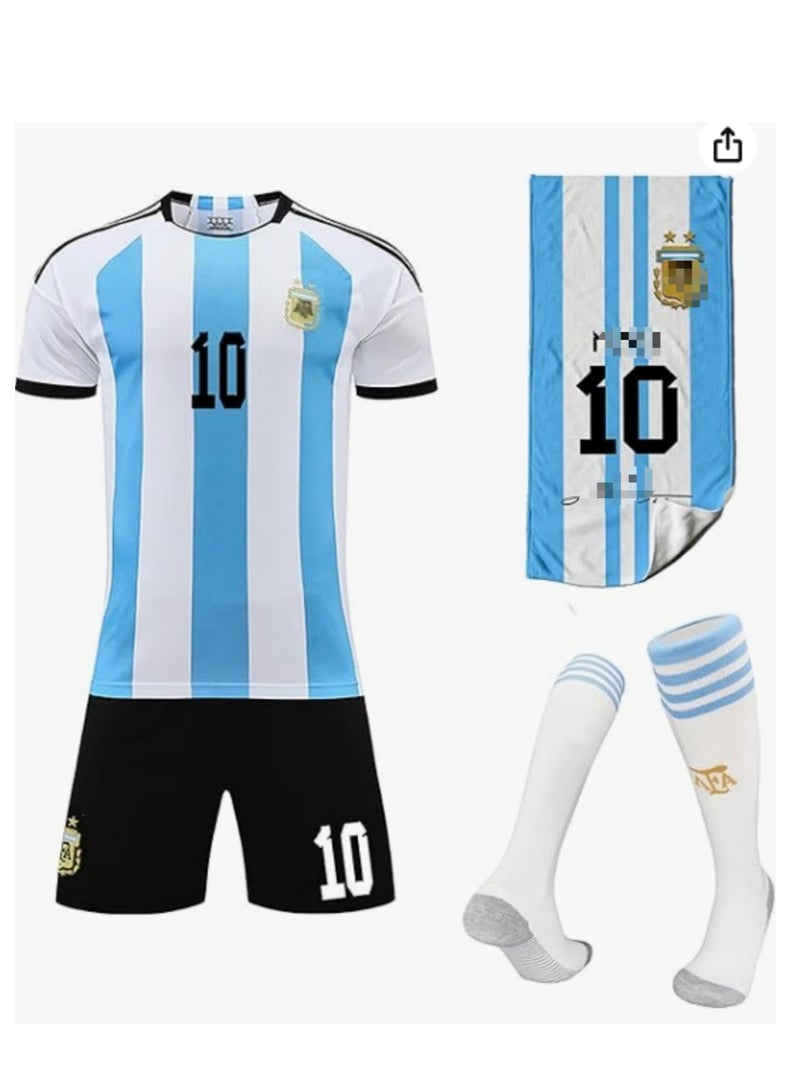 Kids Football Jersey Set, No.10 Soccer Jersey,Kids & Youth Sizes 24 Yard  - Image 1
