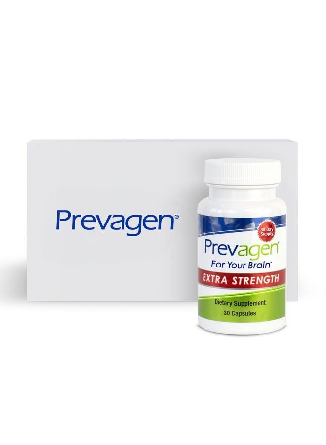 Prevagen قوة إضافية 20 ملغ، 30 كبسولة | 1 عبوة | مع أبوأكوورين وفيتامين د مع صندوق تخزين جذاب وقابل للتكديس من بريفاجن - Image 1
