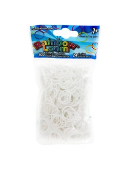 Rainbow Loom Rainbow Loom® Glow in The Dark Collection: White Rubber Bands with 24 C-Clips (600 Count)  - Image 1