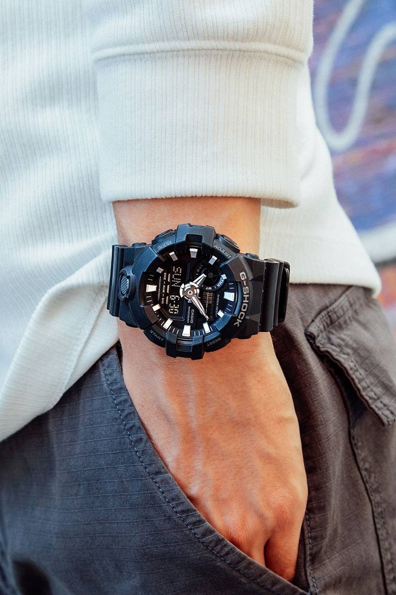 G-SHOCK ساعة جي شوك للرجال من الراتنج التناظرية الرقمية GA-700-1B - Image 4