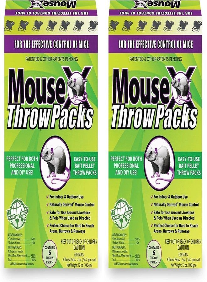MouseX Throw Packs- for All Species of Rats Mice Safe Around Pets- Pack of 2 - Image 1