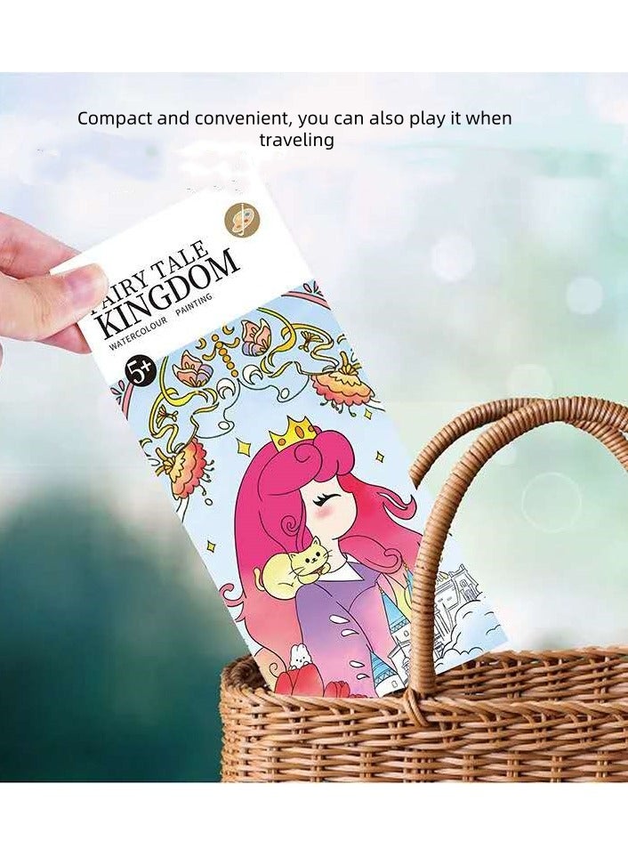 12 Page Forest Adventure Coloring Book for Kids, Watercolor Coloring Book with Brushes and Paints Kids Party Favor (Ages 3+) - Image 3