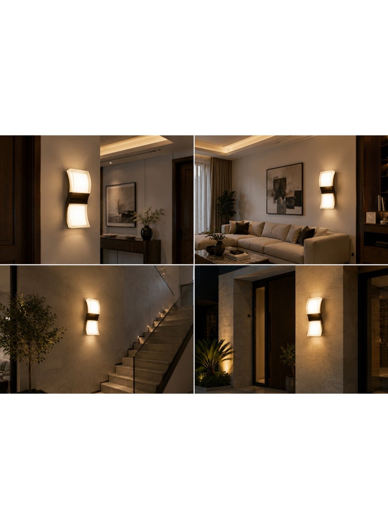Modern Double LED Indoor Wall Sconce for Home & Office - Black - Image 2