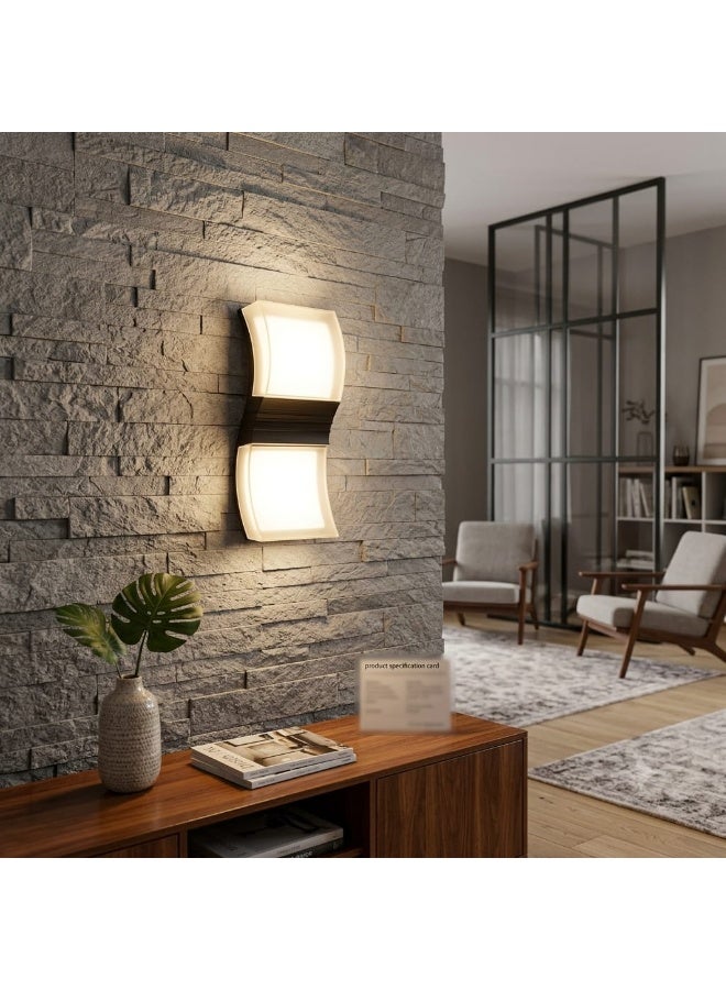 Modern Double LED Indoor Wall Sconce for Home & Office - Black - Image 1