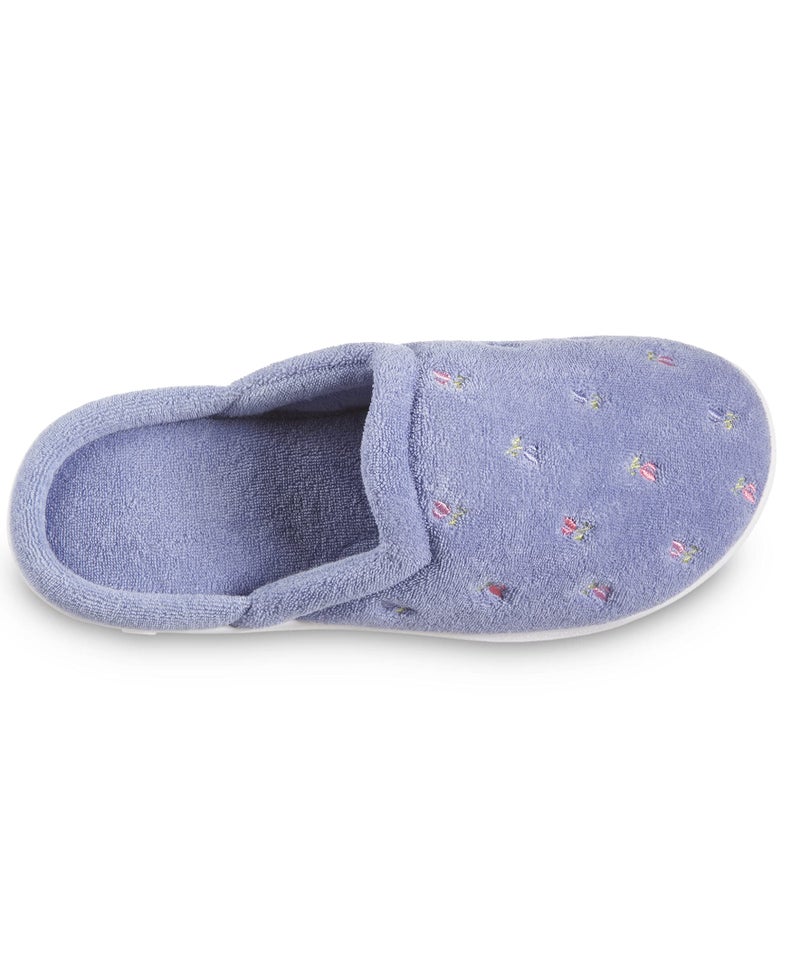 isotoner Women's Indoor/Outdoor Slip-on Secret Sole Clog Slippers with Memory Foam Comfort and Heal Suppport, Periwinkle Scalloped, 9.5-10 - Image 5