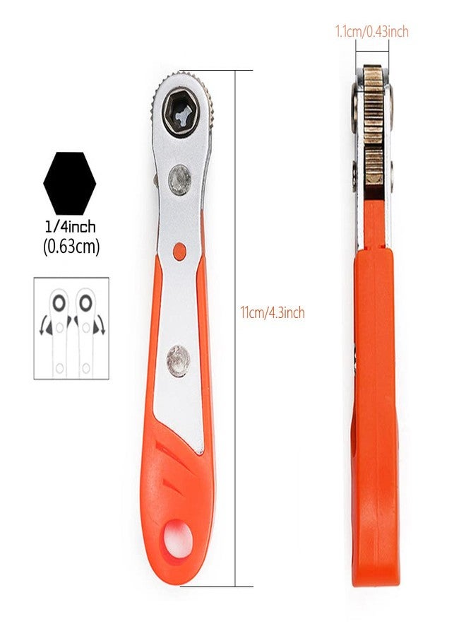 TorSor Right Angle Screwdriver Bit Set 1/4 Inch Drive Mini Ratchet Socket Wrench Set Pocket Handle 20 Piece 90 Degree Low Profile Offset Ratcheting Wrench Driver for Small Spaces Tight Spots EDC Tool - Image 5