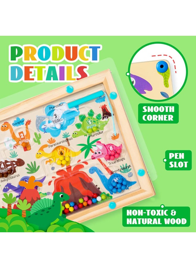 Montessori Wooden Maze Toys for Boys & Girls - Magnetic, Color & Number Maze, Fine Motor Skills, Color Sorting, Educational Gifts - Image 2