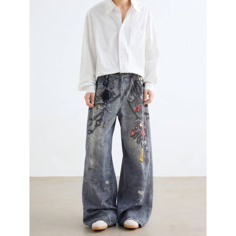 Unisex Classic Denim Jeans Loose Fit Daily Outdoor Wear - Image 4