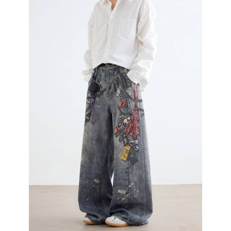 Unisex Classic Denim Jeans Loose Fit Daily Outdoor Wear - Image 2