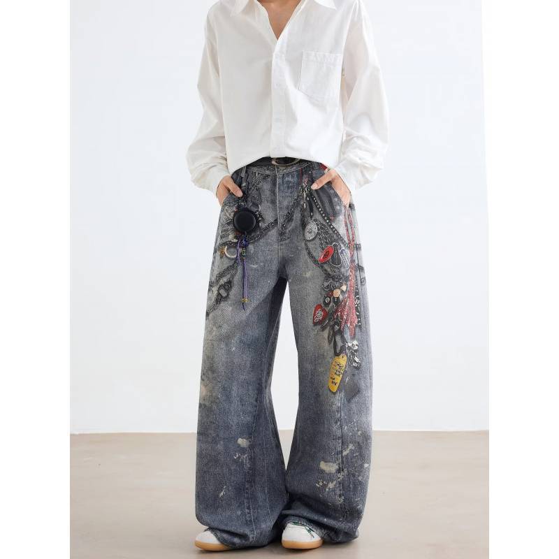 Unisex Classic Denim Jeans Loose Fit Daily Outdoor Wear - Image 5
