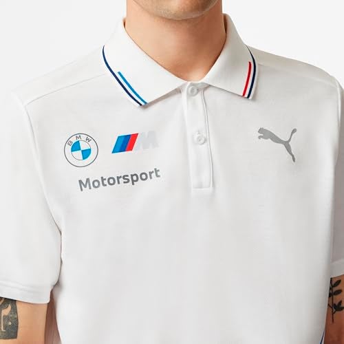 PUMA BMW Motorsports Men's Team Polo Shirt - White - Size: L - Image 5