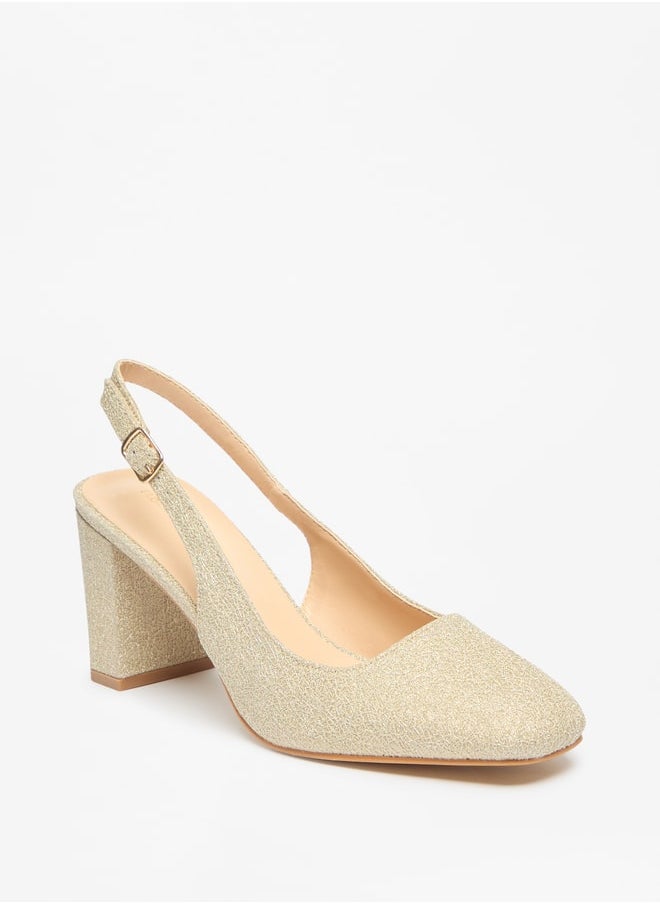 Flora Bella By Shoexpress - Women's Textured Block Heeled Pumps With Buckle Closure - Image 1