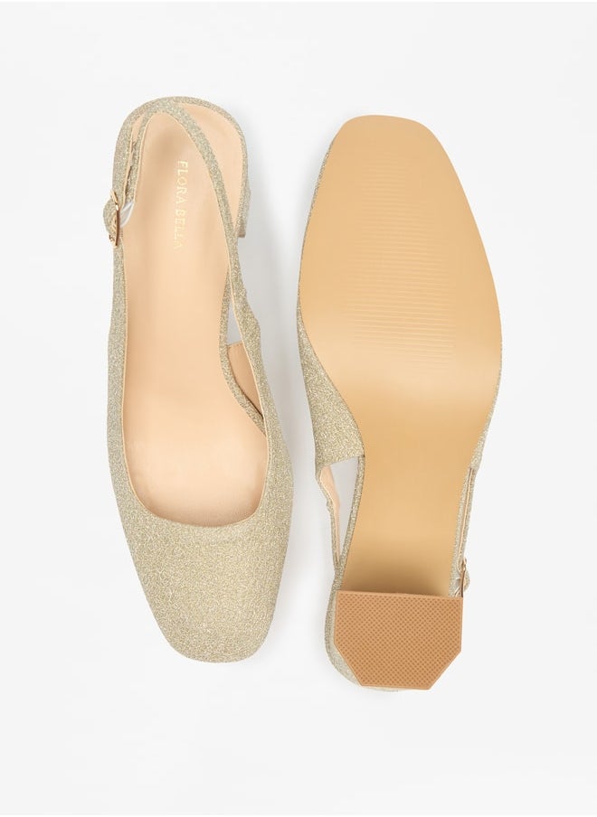 Flora Bella By Shoexpress - Women's Textured Block Heeled Pumps With Buckle Closure - Image 1