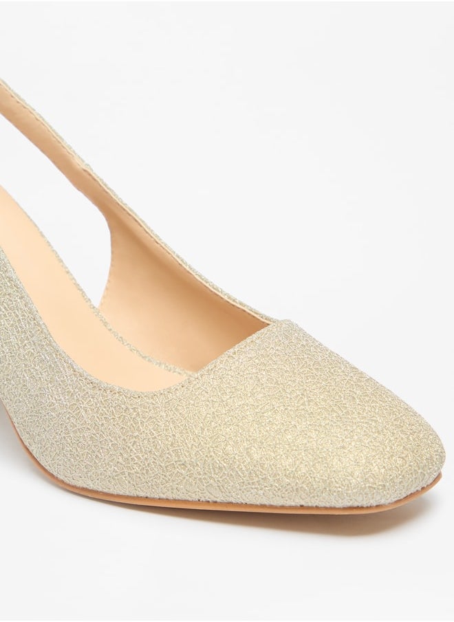 Flora Bella By Shoexpress - Women's Textured Block Heeled Pumps With Buckle Closure - Image 1